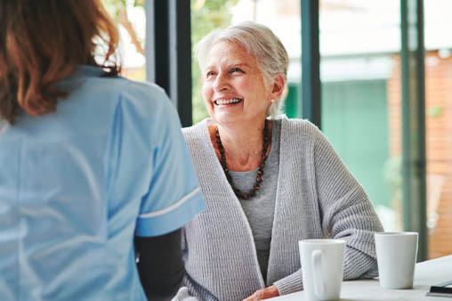 Nurse and elderly lady