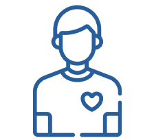 Person with heart on shirt Person with heart on shirt